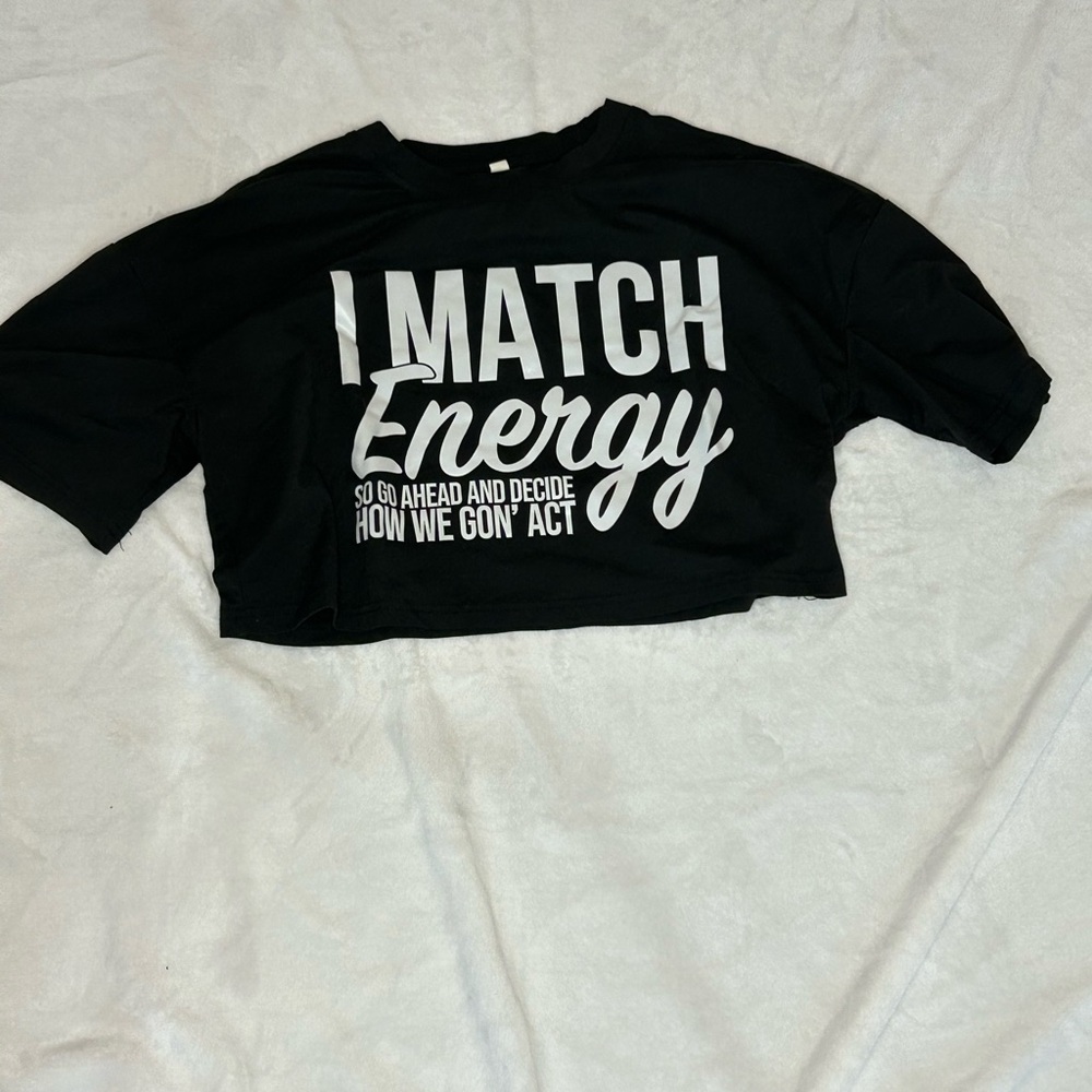 Black Graphic Tee with White Lettering
